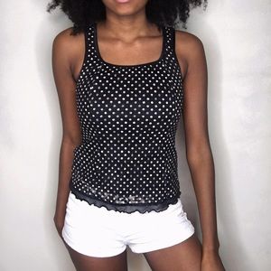 Vintage, black & white, polka dot tank Top